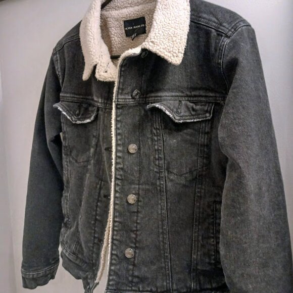 Silver Jeans Co. Black Jean Jacket with Sherpa Lining - Women's S/P - Picture 5 of 8